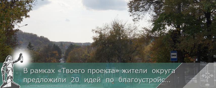 В рамках «Твоего проекта» жители  округа  предложили  20  идей  по  благоустройству  территорий